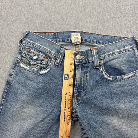 Vintage True Religion Jeans Men 31X33 Fits 32x31 Blue Billy Bootcut Made In USA - Picture 9 of 16